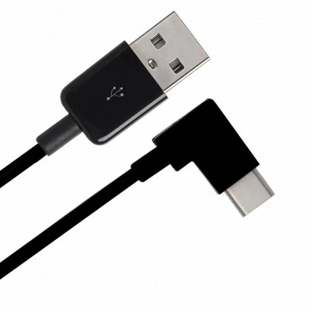 Main image of AJMRTC 2M Right Angled USB 3.1 TypeC to USB 2.0 Cable, 90 Degree USBC Charging Sync Cord, Black 200cm, Compatible with Smartphones, Tablets, Android Mobile Devices for Daily Charging & Data Transfer