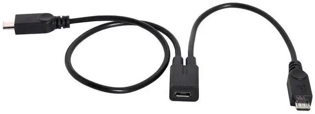 Alt view image 4 of 7 - AJMRTC Micro USB Female to Dual 2 Micro USB Male Y Splitter Charging Extension Cable, Black 1to2 Power Cord Compatible with Galaxy S5 i9600 S4 I9500 Note2 N7100 S3 I9300 S2 9100 Old MicroUSB Androi