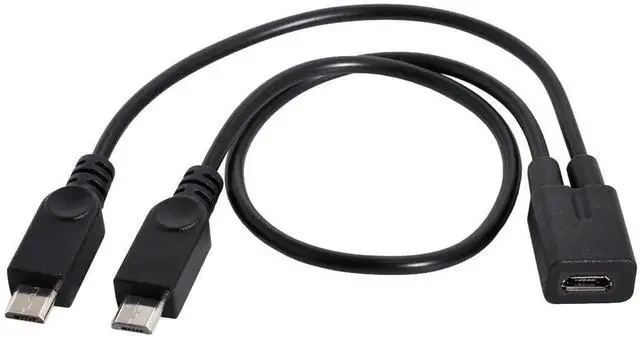 Alt view image 6 of 7 - AJMRTC Micro USB Female to Dual 2 Micro USB Male Y Splitter Charging Extension Cable, Black 1to2 Power Cord Compatible with Galaxy S5 i9600 S4 I9500 Note2 N7100 S3 I9300 S2 9100 Old MicroUSB Androi