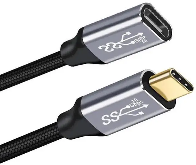 Main image of AJMRTC USBC Extension Cable 100CM, USB 3.1 Gen2 TypeC Male to Female 10Gbps Data 100W PD Fast Charging Cord with Reinforced Sleeve for Laptops, Smartphones, Docking Hubs and USBC Peripherals