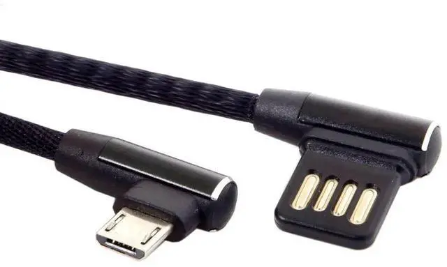 Alt view image 6 of 7 - AJMRTC 15cm LeftRight Angled 90 Degree Micro USB 5Pin Cable, USB 2.0 Data Sync Charging Cord with Reinforced Sleeve for MicroUSB Android Tablets, Smartphones and Legacy MicroUSB Powered Devices
