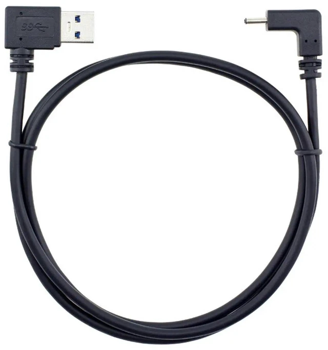 Main image of AJMRTC 100cm USB 3.1 Gen2 Cable, UpDown Angled USBC Male to 90 Degree RightAngled USBA Male HighSpeed Data Sync Charging Cord for Android Tablets, Smartphones and USBA Host Devices