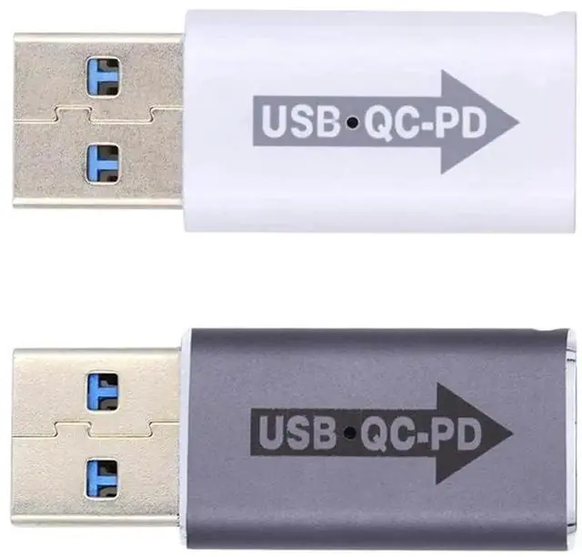 Main image of AJMRTC 2Pack QCtoPD Adapter, USB 2.0 TypeA Male to USBC Female 5Gbps Data & Power Converter, Convert QC Chargers for PD Laptops, Tablets, Smartphones and USBC Enabled Devices