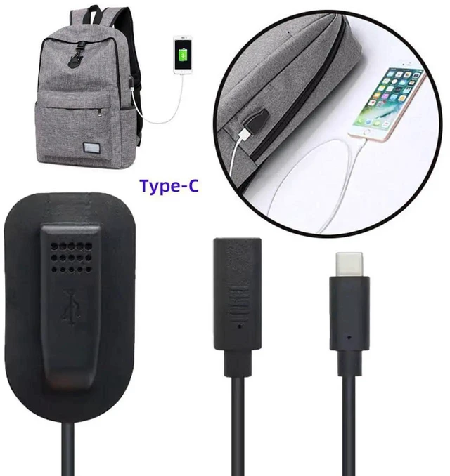 Alt view image 6 of 7 - AJMRTC USBC 65W PD Extension Cable, TypeC Male to Female Extender Cord for Backpack Builtin Charging Port, Outdoor Travel Camping Power Bank Laptop Phone USBC Extension Charging Cable