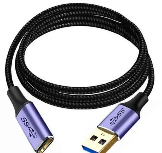 Alt view image 2 of 3 - AJMRTC 1M USB 3.1 TypeA Male to TypeC Female Extension Cable, 10Gbps HighSpeed Data Transfer & 5V 3A Fast Charging Extender Cord for Laptop, Car, Power Bank and USBC Supported Devices