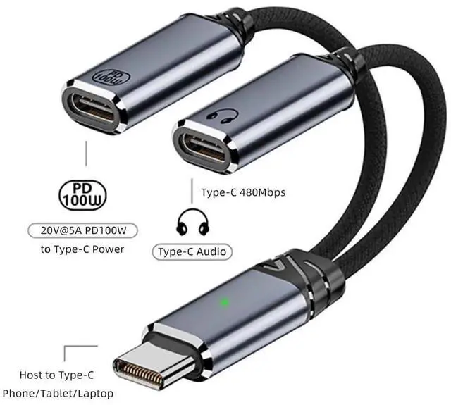 Alt view image 3 of 7 - AJMRTC USBC Male to USB 2.0 Female OTG Cable, 480Mbps Data Transfer & 100W PD PassThrough Power Cord, TypeC OTG Adapter Cable for Laptop, Tablet, Smartphone Connecting USB Peripherals