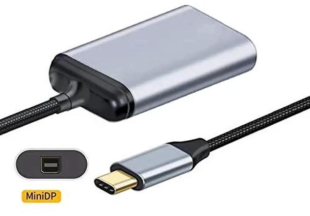 Alt view image 2 of 7 - AJMRTC USBC to Mini DisplayPort Cable Adapter, 4K@60Hz & 2K Video Output, TypeC to Mini DP Converter Cord for Laptops, Tablets, Smartphones with DP AltMode for MiniDP Monitors and Projectors