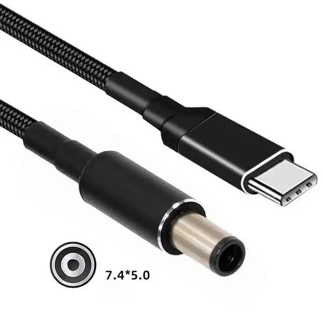Alt view image 6 of 7 - AJMRTC USBC TypeC 100W 20V Input to DC 7.4*5.0mm PD 65W Output Charging Cable 1.8M, QC PD Power Converter Cord for HP Laptops