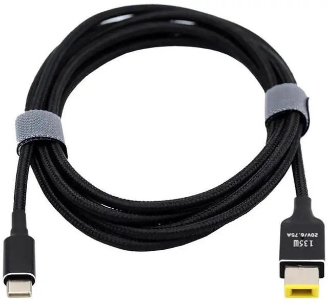 Main image of AJMRTC USBC TypeC 135W PD Charging Cable to Rectangle DC 11.0*4.5mm, 20V 6.25A Power Converter Cord for Thinkpad X1 Legion Y7000P Laptops