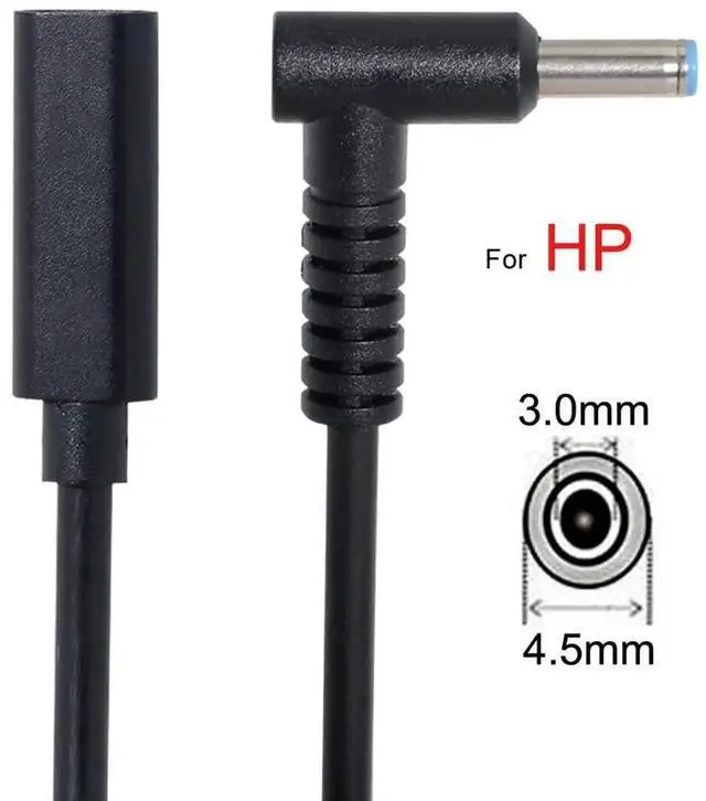 Alt view image 3 of 7 - AJMRTC USBC TypeC Female Input to DC 4.5x3.0mm PD Charging Cable, 1820V DC Output Power Converter Cord for Compatible HP Laptops