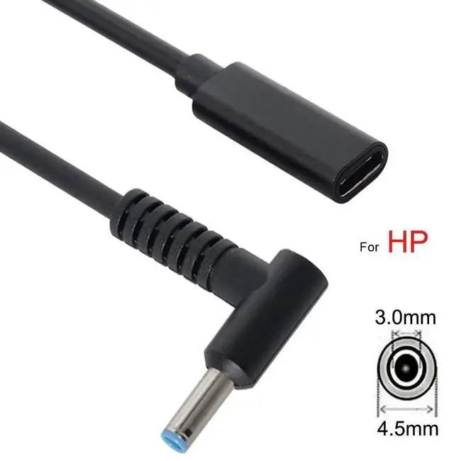 Alt view image 4 of 7 - AJMRTC USBC TypeC Female Input to DC 4.5x3.0mm PD Charging Cable, 1820V DC Output Power Converter Cord for Compatible HP Laptops