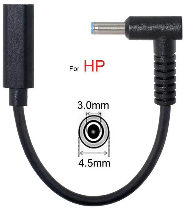 Alt view image 5 of 7 - AJMRTC USBC TypeC Female Input to DC 4.5x3.0mm PD Charging Cable, 1820V DC Output Power Converter Cord for Compatible HP Laptops
