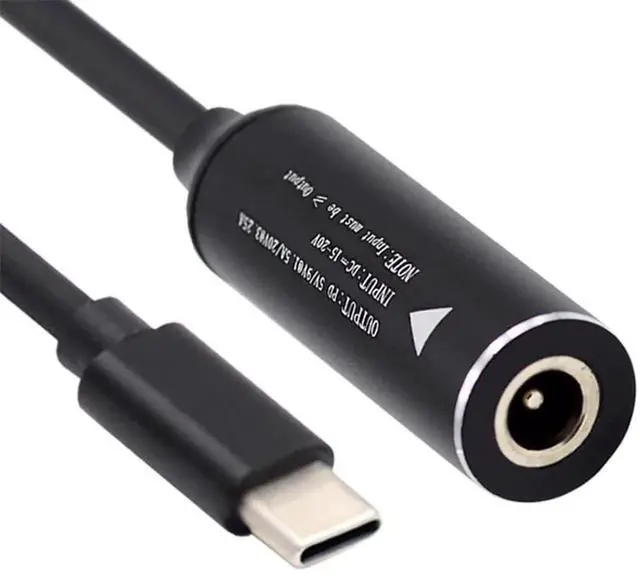 Main image of AJMRTC 5.5x2.1mm DC Jack Input to USBC TypeC PD Charging Cable, 65W Max Support 9V 15V 20V, DC Barrel Power Converter Cord for Laptops Phones & Tablets