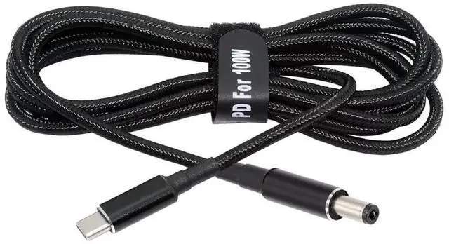 Main image of AJMRTC USBC PD Trigger Cable 100W Input 20V to DC 5.5x2.1mm Barrel Jack 65W Output, QC PD TypeC Power Charging Cord for Lenovo HP Dell Acer Asus Laptops, Router, Monitor