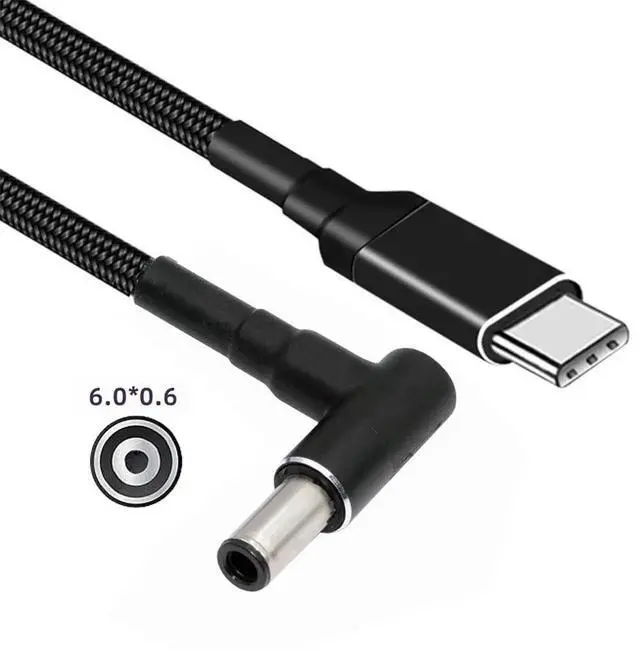 Alt view image 3 of 7 - AJMRTC USBC PD Trigger Cable 100W Input 20V to DC 6.0×1.4×0.6mm Barrel Jack 65W Output, QC PD TypeC Power Charging Cord for Lenovo Legion Laptops, Portable Monitors