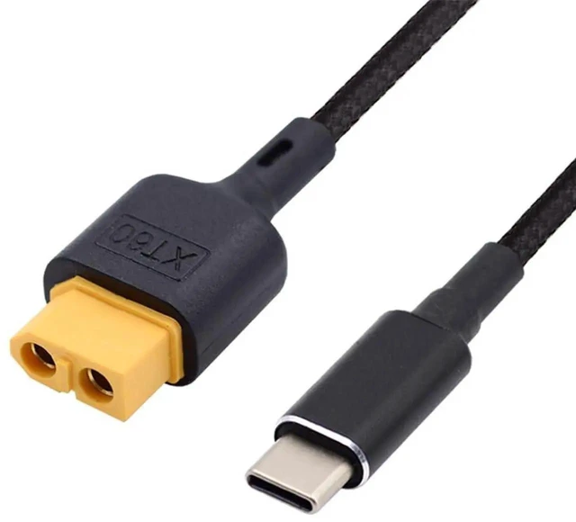 Main image of AJMRTC SC100 Protocol USBC to XT60 Fast Charging Cable 50CM, PD QC TypeC Power Cord for RC Lipo Battery, Quadcopter, Multicopter and Aeromodelling
