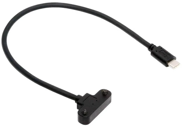 Main image of AJMRTC USBC Male to UpAngled Female ScrewLocking Extension Cable, USB2.0 480Mbps TypeC Extender Cord for VR Headsets, Industrial Cameras and MachineVision Devices