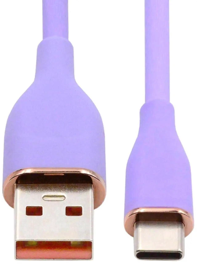 Main image of AJMRTC 2M Purple LiquidSilicone USBA to USBC Cable, UltraSoft USB2.0 FastCharging Data Cord for Laptops, Tablets, Smartphones and USBC Portable Devices