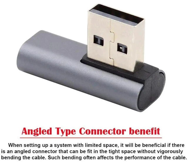 Alt view image 6 of 7 - AJMRTC LowProfile 90Degree RightAngled USBC Female to USB3.0 TypeA Male Adapter, 5Gbps Data & Power Converter for Laptops, Desktops and SpaceConstrained USBA Port Installations