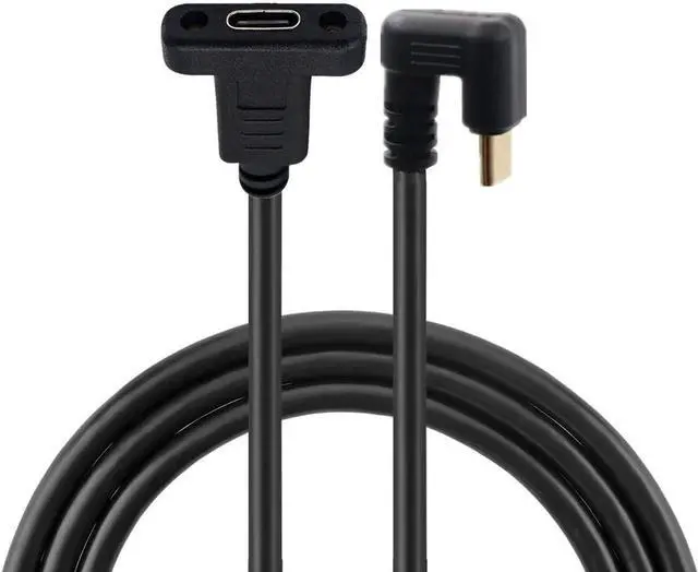 Main image of AJMRTC 360Degree UShape Back Angled USBC Extension Cable, USB 3.1 Gen2 TypeC Male to Female 30CM Cord, 10Gbps Data Sync 100W PD Fast Charging for Laptops, Tablets, USBC Docks, External SSDs and S