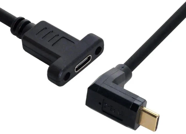 Main image of AJMRTC 90 Degree Up & Down Angled USB 3.1 Gen2 TypeC Male to Female Extension Cable 30CM, 10Gbps Data 100W PD Fast Charging Cord for Laptops Tablets USBC Devices