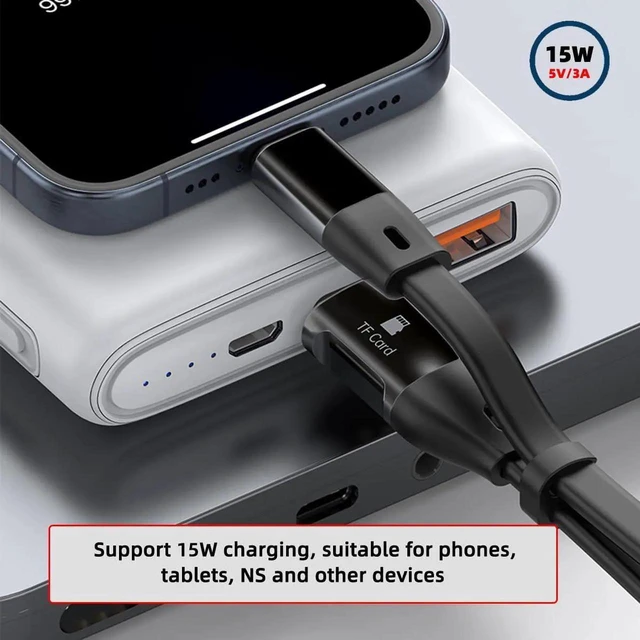 Alt view image 2 of 7 - AJMRTC USB 3.1 Gen2 TypeC Male to Male Flat Slim FPC Data Cable with TF MicroSD Card Reader 10Gbps, Portable FPC Cord for Laptops Smartphones USBC Devices