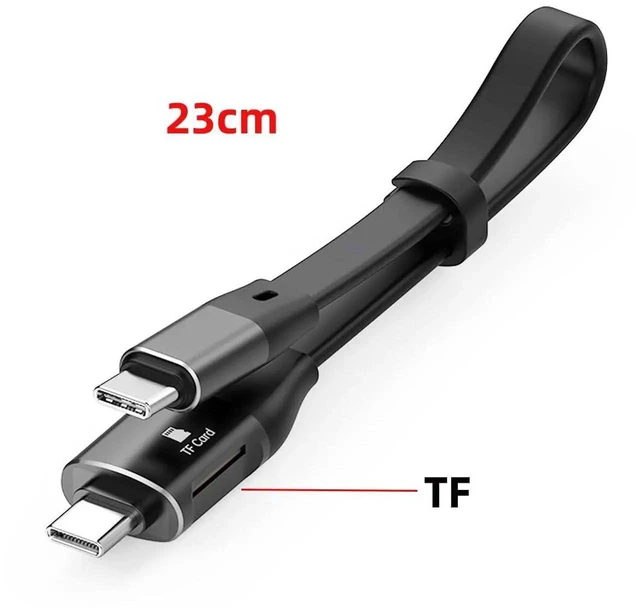 Alt view image 5 of 7 - AJMRTC USB 3.1 Gen2 TypeC Male to Male Flat Slim FPC Data Cable with TF MicroSD Card Reader 10Gbps, Portable FPC Cord for Laptops Smartphones USBC Devices