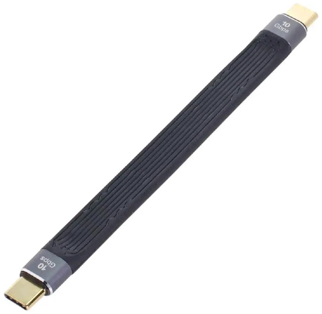 Main image of AJMRTC USB 3.1 Gen2 TypeC Male to Male Flat Slim FPC Data Cable 13CM, 10Gbps HighSpeed Transfer PD Fast Charging Short Cord for Laptops Smartphones USBC Devices