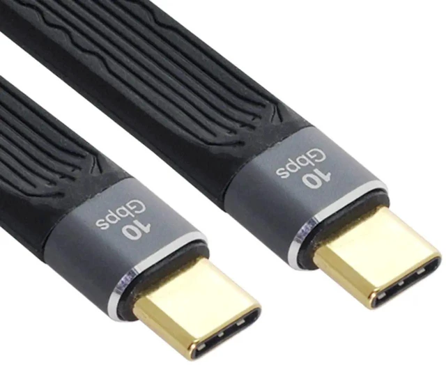 Alt view image 3 of 7 - AJMRTC USB 3.1 Gen2 TypeC Male to Male Flat Slim FPC Data Cable 13CM, 10Gbps HighSpeed Transfer PD Fast Charging Short Cord for Laptops Smartphones USBC Devices