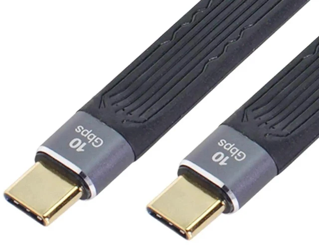 Alt view image 6 of 7 - AJMRTC USB 3.1 Gen2 TypeC Male to Male Flat Slim FPC Data Cable 13CM, 10Gbps HighSpeed Transfer PD Fast Charging Short Cord for Laptops Smartphones USBC Devices