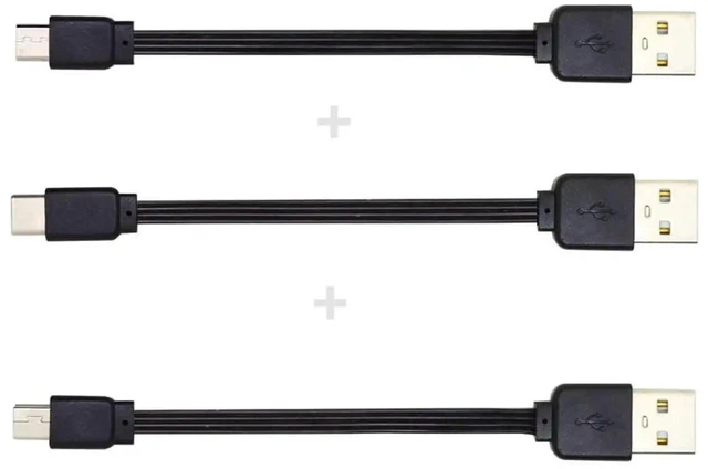 Alt view image 6 of 7 - AJMRTC 3Pcs Lot 13cm USB 2.0 Flat Slim FPC Data Cables, TypeA Male to Mini USB Micro USB TypeC Male Cord Set for FPV Drones Portable Disks Smartphones