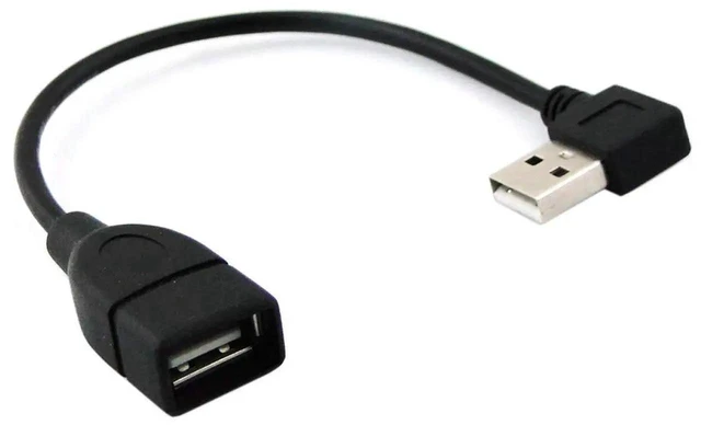 Alt view image 2 of 7 - AJMRTC 90 Degree RightAngled USB 2.0 TypeA Male to TypeA Female Extension Cable 20CM, Short LShape USBA Extender Cord for USB Flash Drives Mice Keyboards Laptops