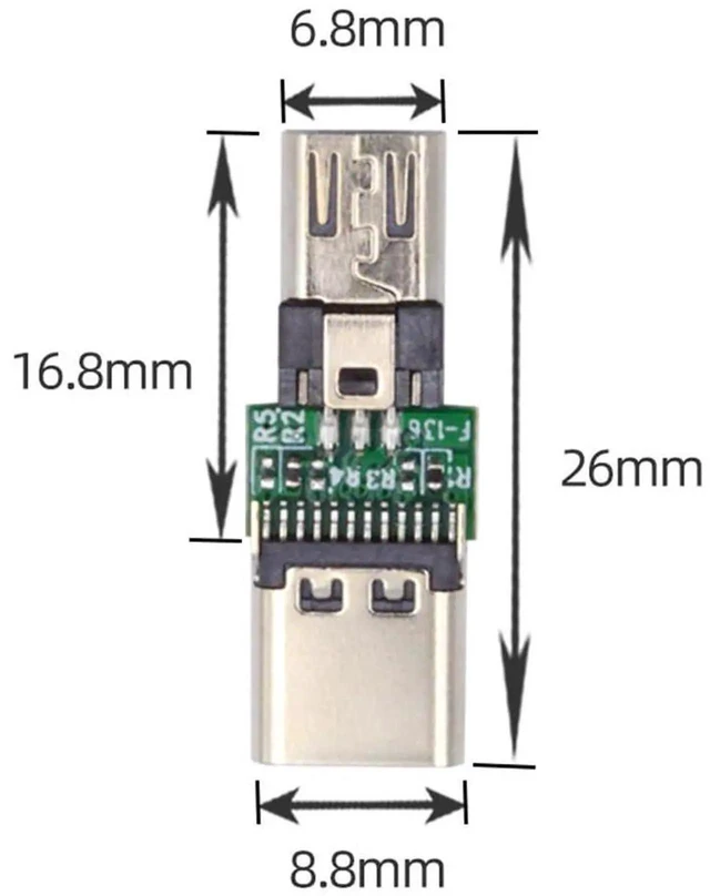Alt view image 3 of 7 - AJMRTC 5Pcs Lot 5Pin Micro USB 2.0 Male to TypeC Female PCBA Adapter,480Mbps 5V Power Data Converter Module for Smartphones Tablets Laptops USBC Devices
