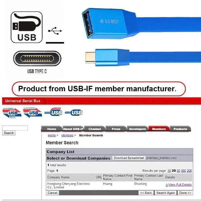 Alt view image 7 of 7 - AJMRTC 10Gbps USBC OTG Ultra Flat Slim Cable 20CM Blue, TypeC Male Host to USB3.0 TypeA Female OntheGo Cord for Laptops SSD Hard Drives Cameras Data Transfer
