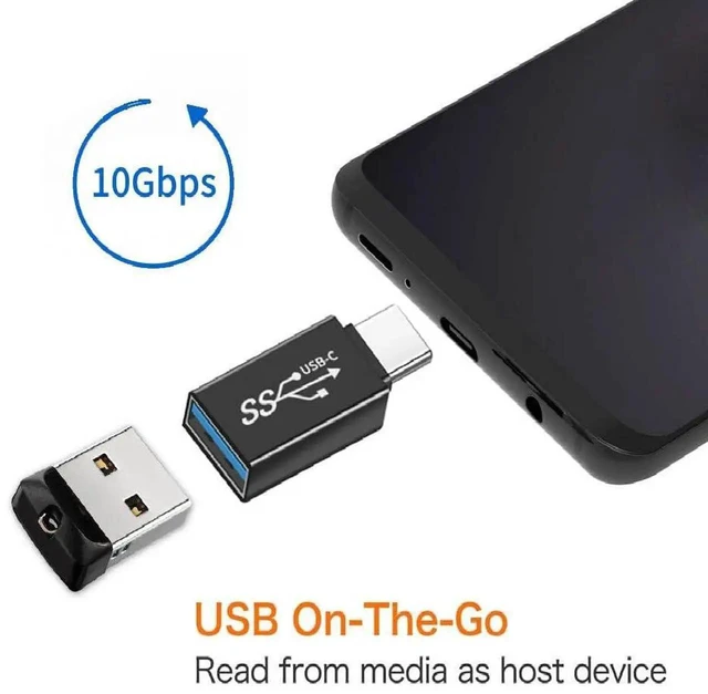 Alt view image 3 of 6 - AJMRTC 10Gbps TypeC Male to USB3.0 TypeA Female OTG Adapter, USBC OntheGo Converter for Laptops Tablets Smartphones Flash Drives Mice Keyboards