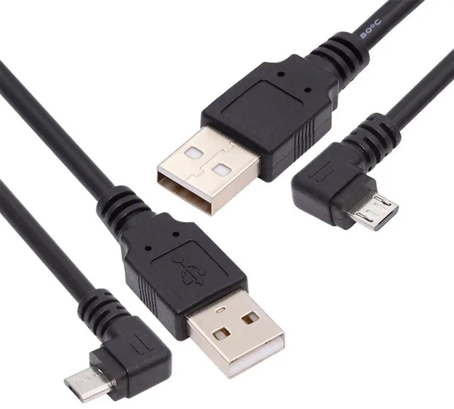 Alt view image 6 of 7 - AJMRTC 90Degree Right & Left Angled 5Pin Micro USB to USB 2.0 TypeA Data Charging Cable 20CM, Short LShape Cord for Smartphones Tablets Digital Cameras