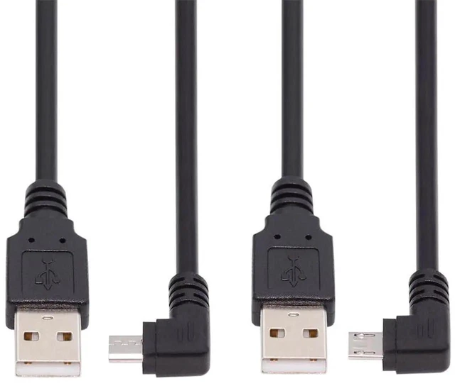 Alt view image 5 of 7 - AJMRTC 90Degree Right & Left Angled 5Pin Micro USB to USB 2.0 TypeA Data Charging Cable 100CM, LShape Cord for Smartphones Tablets Digital Cameras