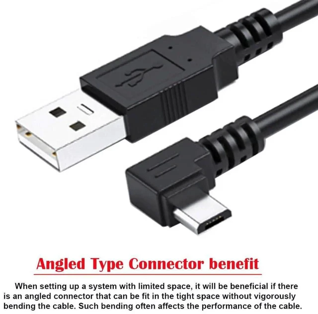 Alt view image 4 of 7 - AJMRTC USB 2.0 TypeA Male to 90 Degree RightAngled 5Pin Micro USB Data Charging Cable 20CM, LShape 5V Power Cord for Smartphones Tablets Digital Cameras