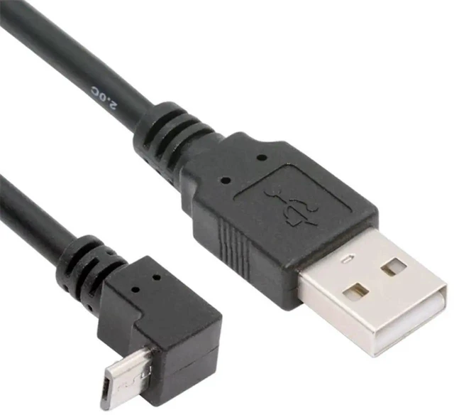 Main image of AJMRTC USB 2.0 TypeA Male to 90 Degree UpAngled 5Pin Micro USB Data Charging Cable 10CM, Short LShape 5V Power Cord for Smartphones Tablets Digital Cameras