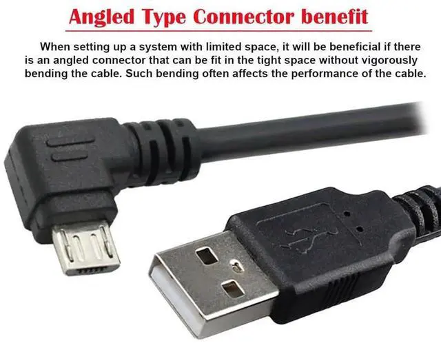 Alt view image 5 of 7 - AJMRTC LeftAngled 90 Degree Micro USB 5Pin to USB 2.0 TypeA Cable,20cm LShape Charging Data Sync Cord for Android Phones,Tablets,Digital Cameras,Micro USB 5Pin Peripherals
