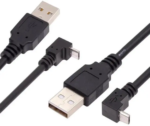Main image of AJMRTC USB 2.0 TypeA to 5V Micro USB 5Pin Cable,100cm Left & Right 90 Degree Angled Power Charging Data Sync Cord for Android Phones,Tablets,Digital Cameras,Micro USB 5Pin Peripherals