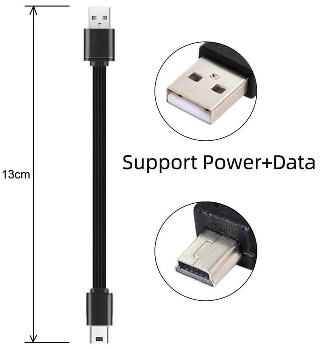 Alt view image 3 of 7 - AJMRTC 13cm Flat Slim FPC USB 2.0 TypeA Male to Mini 5Pin USB Male Cable,Short Flexible Ribbon Data Power Cord for FPV Drone,Portable Hard Disk,Legacy MiniUSB Mobile Phones