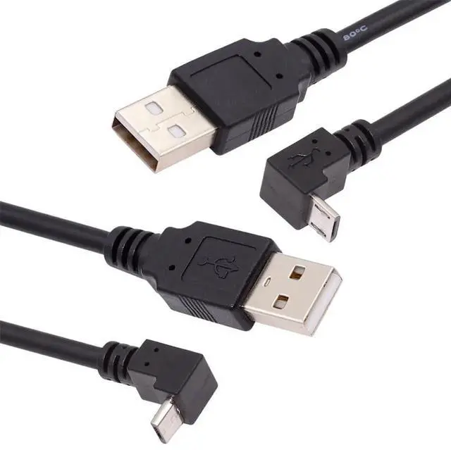 Alt view image 2 of 7 - AJMRTC Up & Down Angled 90 Degree Micro USB 5Pin to USB 2.0 TypeA Cable,20cm LShape Charging Data Sync Short Cord for Android Phones,Tablets,Digital Cameras,Micro USB 5Pin Peripherals