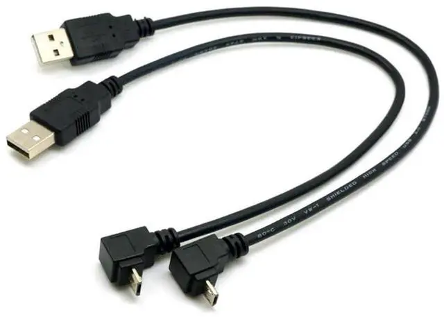 Alt view image 3 of 7 - AJMRTC Up & Down Angled 90 Degree Micro USB 5Pin to USB 2.0 TypeA Cable,20cm LShape Charging Data Sync Short Cord for Android Phones,Tablets,Digital Cameras,Micro USB 5Pin Peripherals