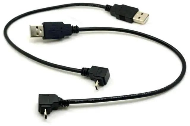 Alt view image 5 of 7 - AJMRTC Up & Down Angled 90 Degree Micro USB 5Pin to USB 2.0 TypeA Cable,20cm LShape Charging Data Sync Short Cord for Android Phones,Tablets,Digital Cameras,Micro USB 5Pin Peripherals