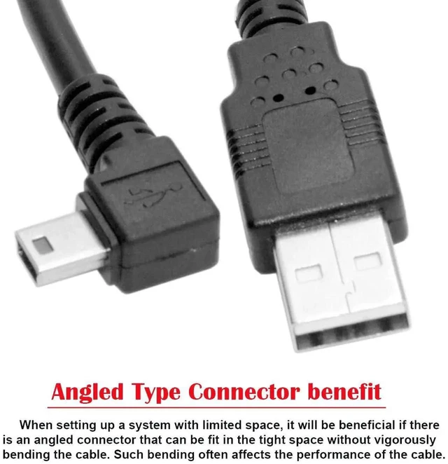 Alt view image 5 of 7 - AJMRTC 90 Degree RightAngled Mini USBB 5Pin Male to USB 2.0 TypeA Male Cable,80CM LShape Power Data Sync Cord for Digital Cameras,GPS Receivers,MP3 Players,Legacy MiniUSBB Peripherals