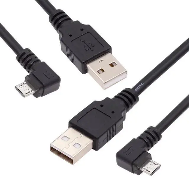 Alt view image 2 of 7 - AJMRTC USB 2.0 TypeA to 5V Micro USB 5Pin Cable,20cm Left & Right 90 Degree Angled Power Charging Data Sync Cord for Android Phones,Tablets,Digital Cameras,Micro USB 5Pin Peripherals