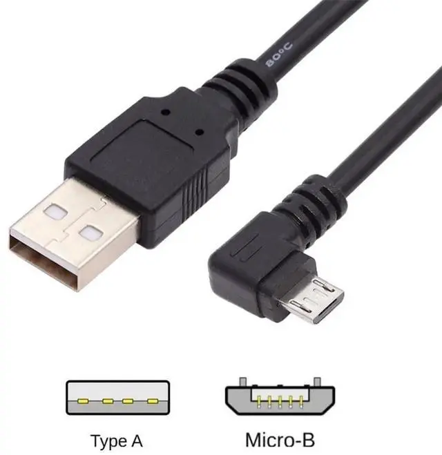 Alt view image 5 of 7 - AJMRTC USB 2.0 TypeA to 5V LeftAngled 90 Degree Micro USB 5Pin Cable,10cm Short Power Charging Data Sync Cord for Android Phones,Tablets,Digital Cameras,Micro USB 5Pin Peripherals
