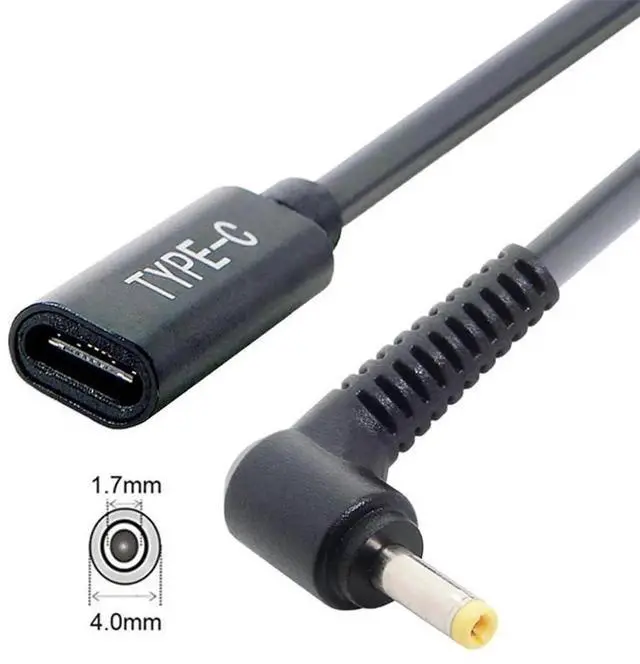 Alt view image 2 of 7 - AJMRTC USBC Female Input to DC 4.0 x 1.7mm PD Power Charging Cable,1820V PD Trigger Converter Cord for Laptops,Works with USBC PD Power Adapter & PD Power Bank