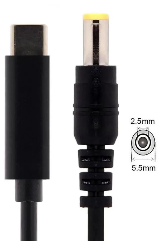 Alt view image 4 of 7 - AJMRTC USBC TypeC Input to DC 5.5 x 2.5mm PD Power Charging Cable,PD Trigger Converter Cord for Laptops Notebooks,Work with USBC PD Power Adapter and PD Power Bank